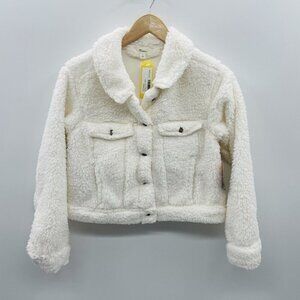 Stitch Fix The Commons Youth Girls Large Fleece Sherpa Trucker‎ Jacket Off White